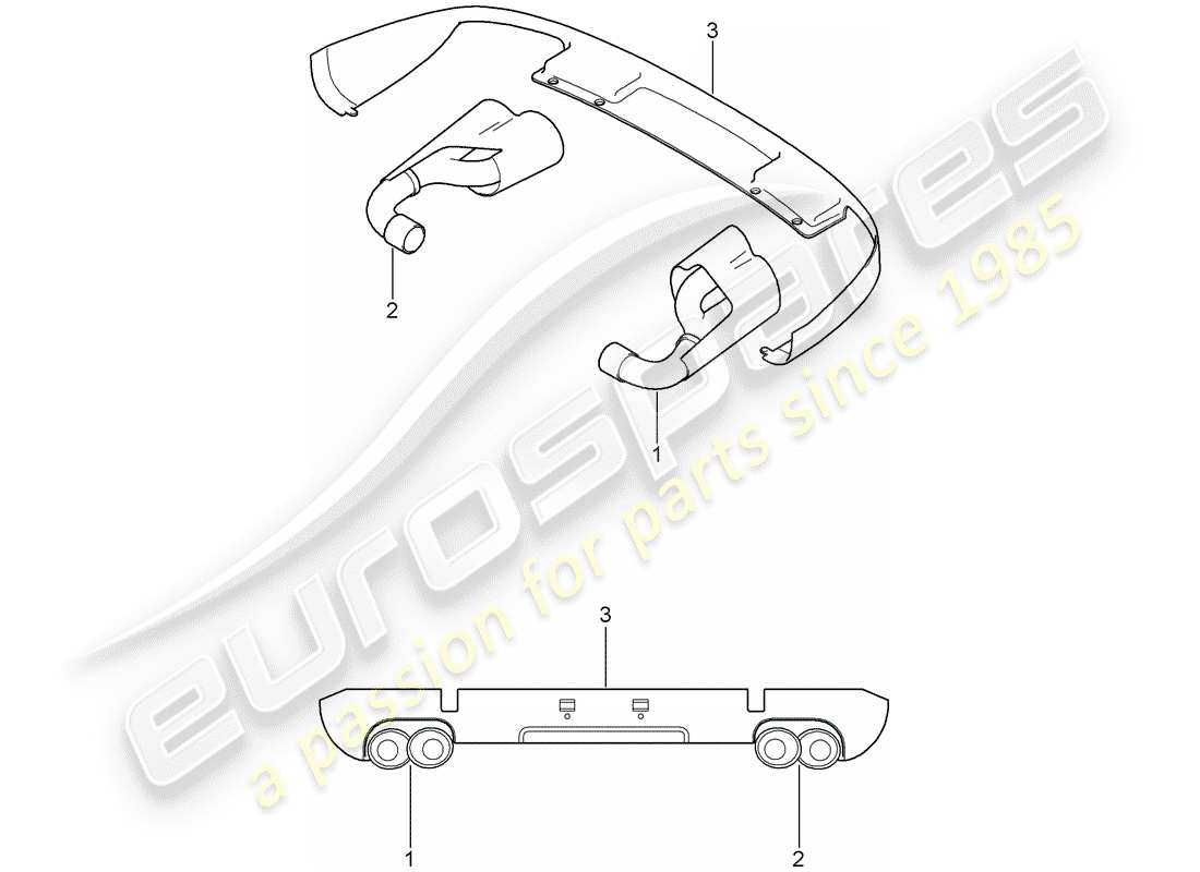 porsche 2018 (tequipment cayenne) tailpipe part diagram