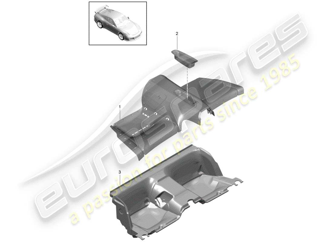 porsche 2014 (991-1 r/gt3/rs) cover part diagram
