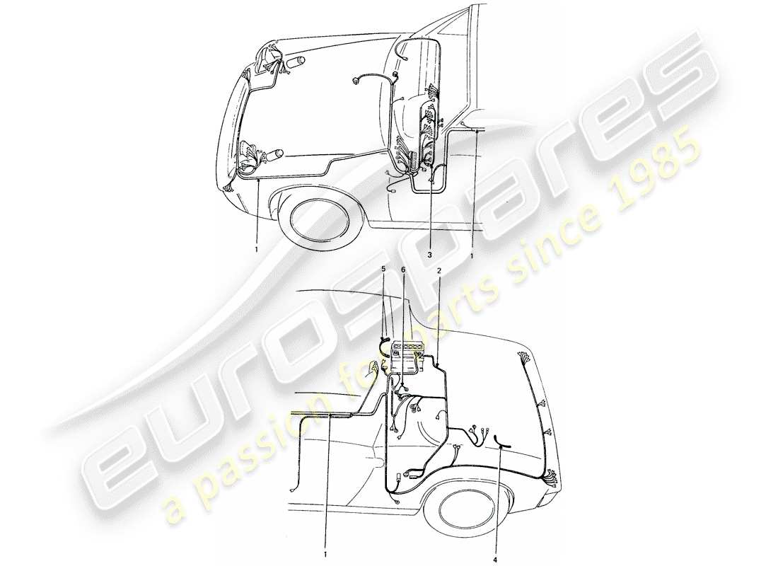 porsche 1972 (914) wiring harnesses part diagram