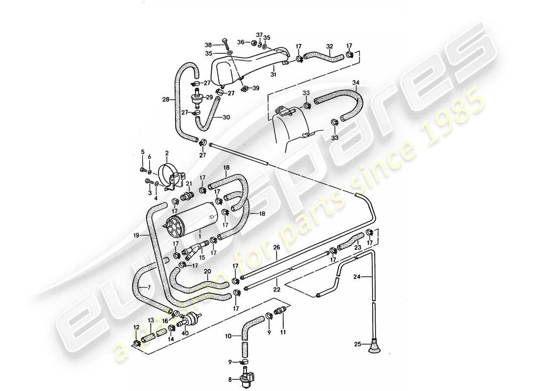 porsche 1993 (928) tank ventilation part diagram