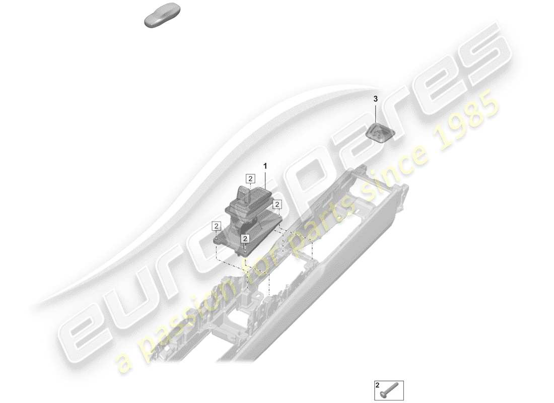 porsche 2019 (992-1) selector lever parts diagram
