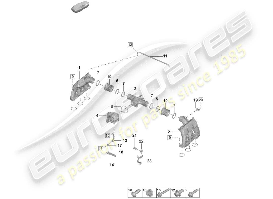 porsche 2019 (992-1) intake air distributor parts diagram