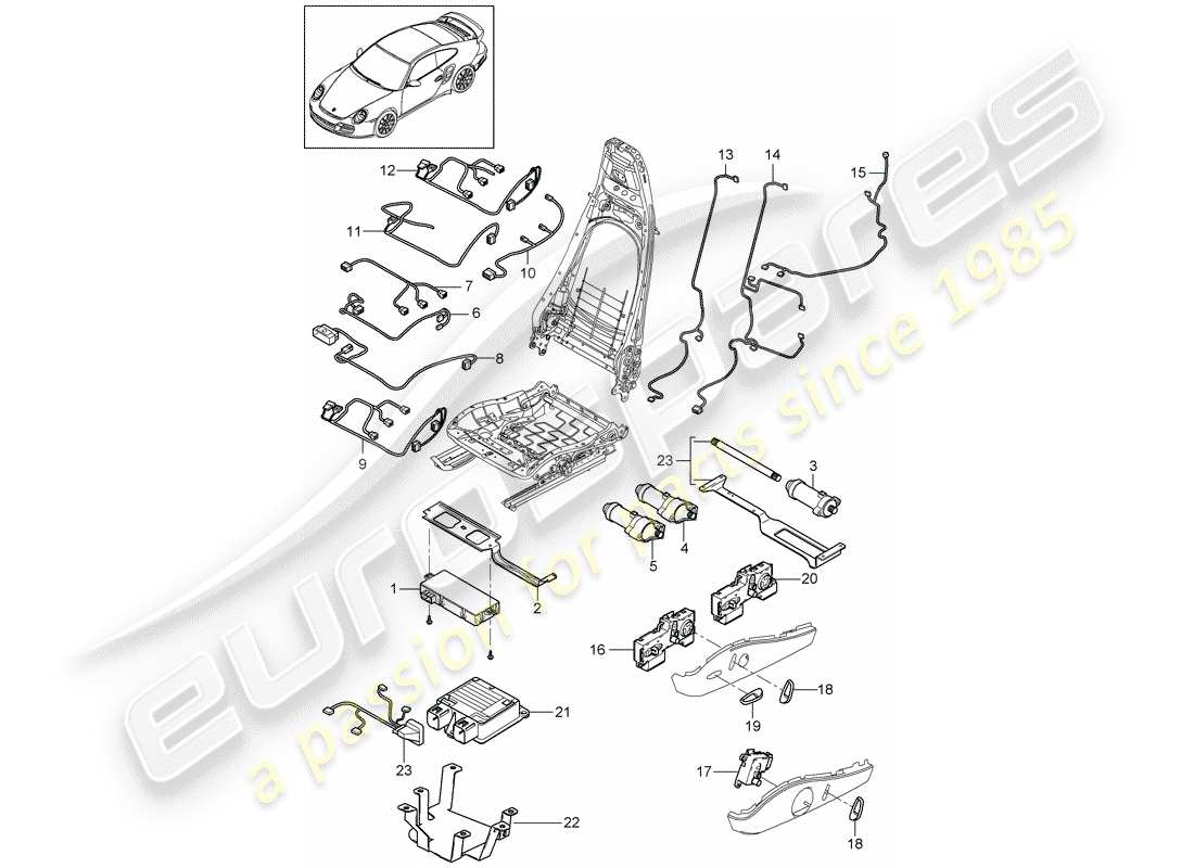 porsche 2012 (997-2 turbo / gt2 rs) wiring harnesses part diagram