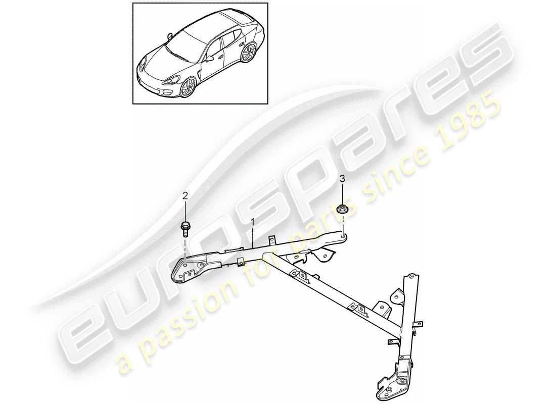 porsche 2013 (panamera 970) dome strut parts diagram