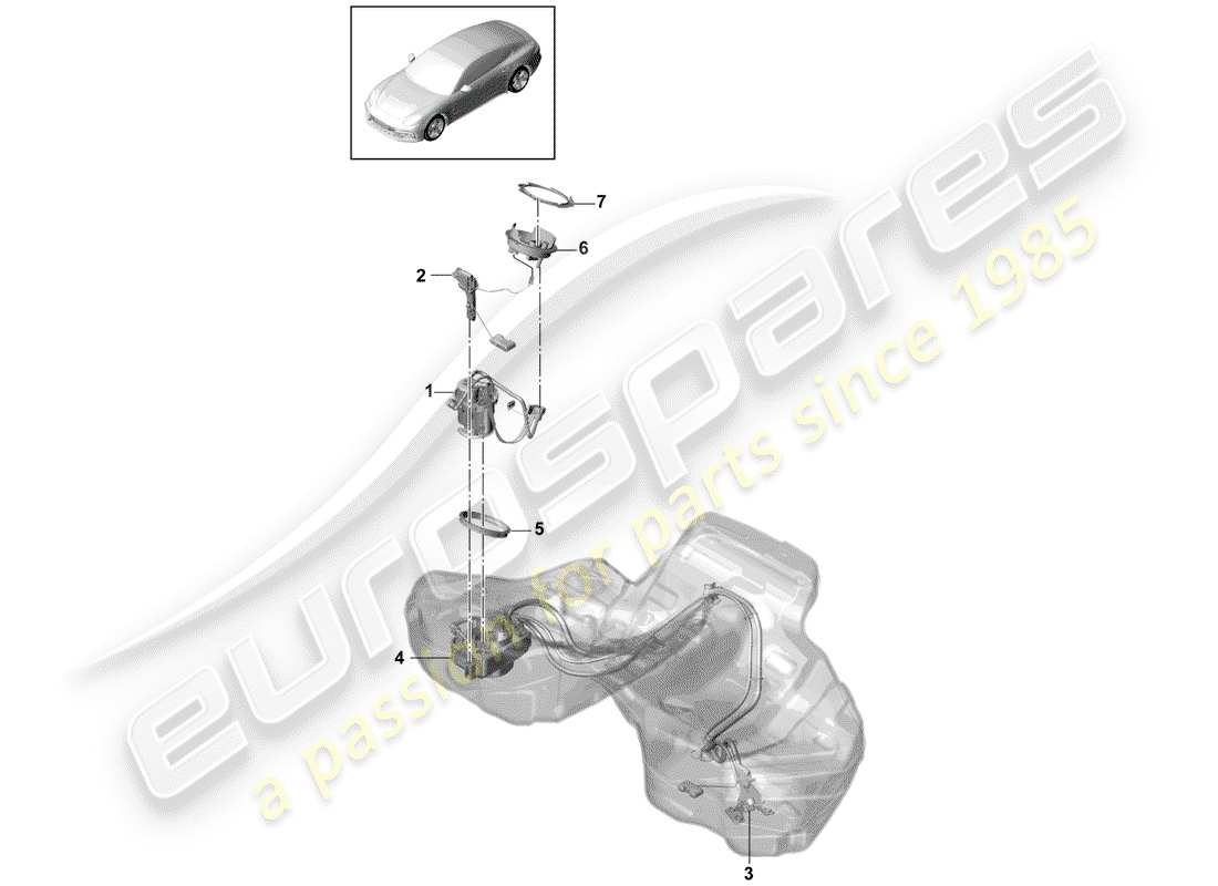 porsche 2019 (panamera 971-1) fuel pump part diagram