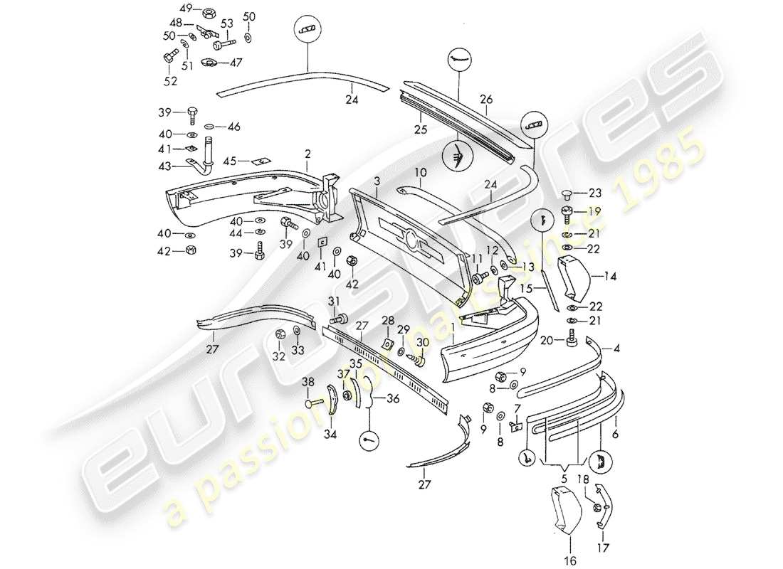 porsche 1967 (911/912) bumper - d >> - mj 1968 part diagram