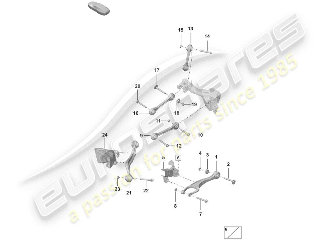 porsche 992 (2019) rear axle part diagram