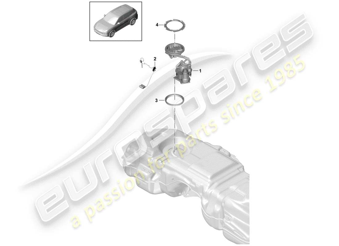 porsche 2020 (cayenne e3 9ya/9yb) fuel tank part diagram