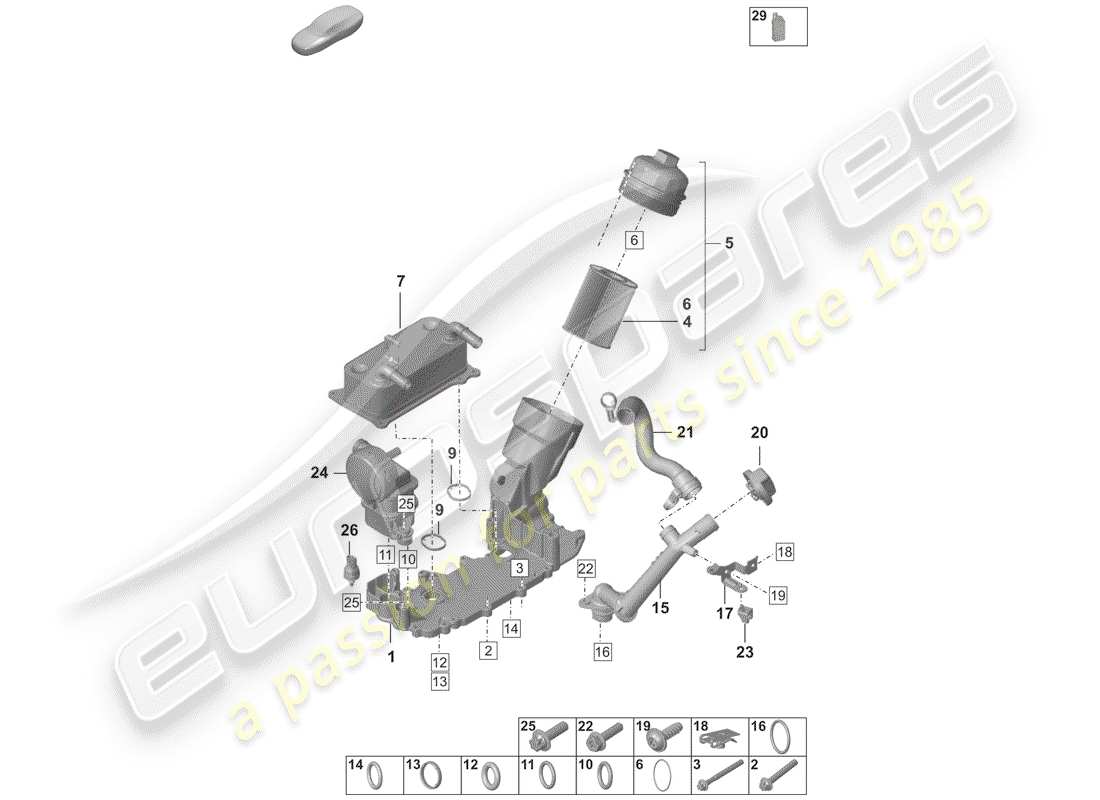 porsche 2019 (992-1) oil filter part diagram