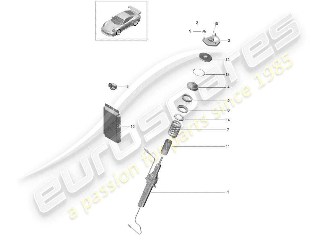 porsche 991 turbo (2014) vibration damper part diagram