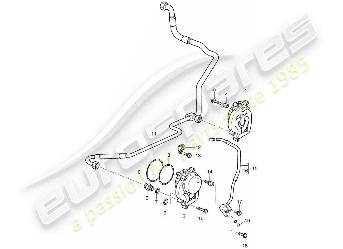 porsche 2010 (997-2 gt3) oil supply parts diagram