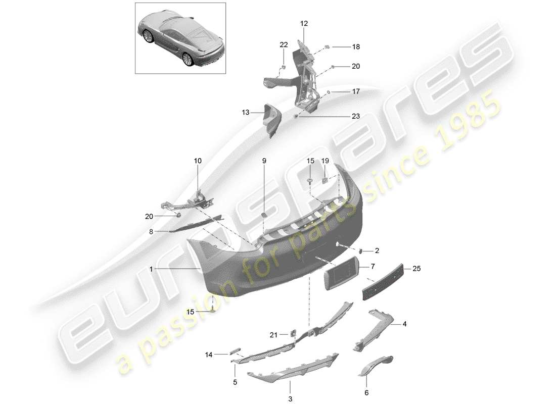 porsche 2016 (981 cayman gt4) bumper part diagram