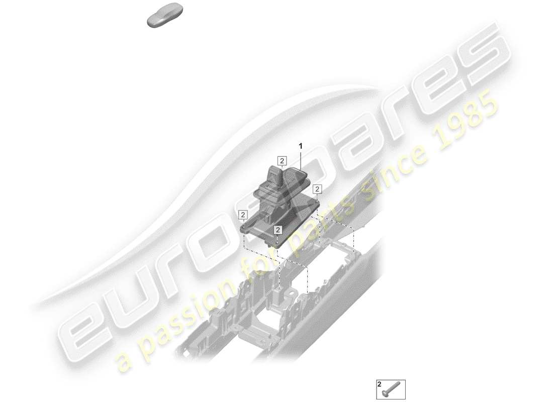 porsche 2020 (992-1) selector lever part diagram