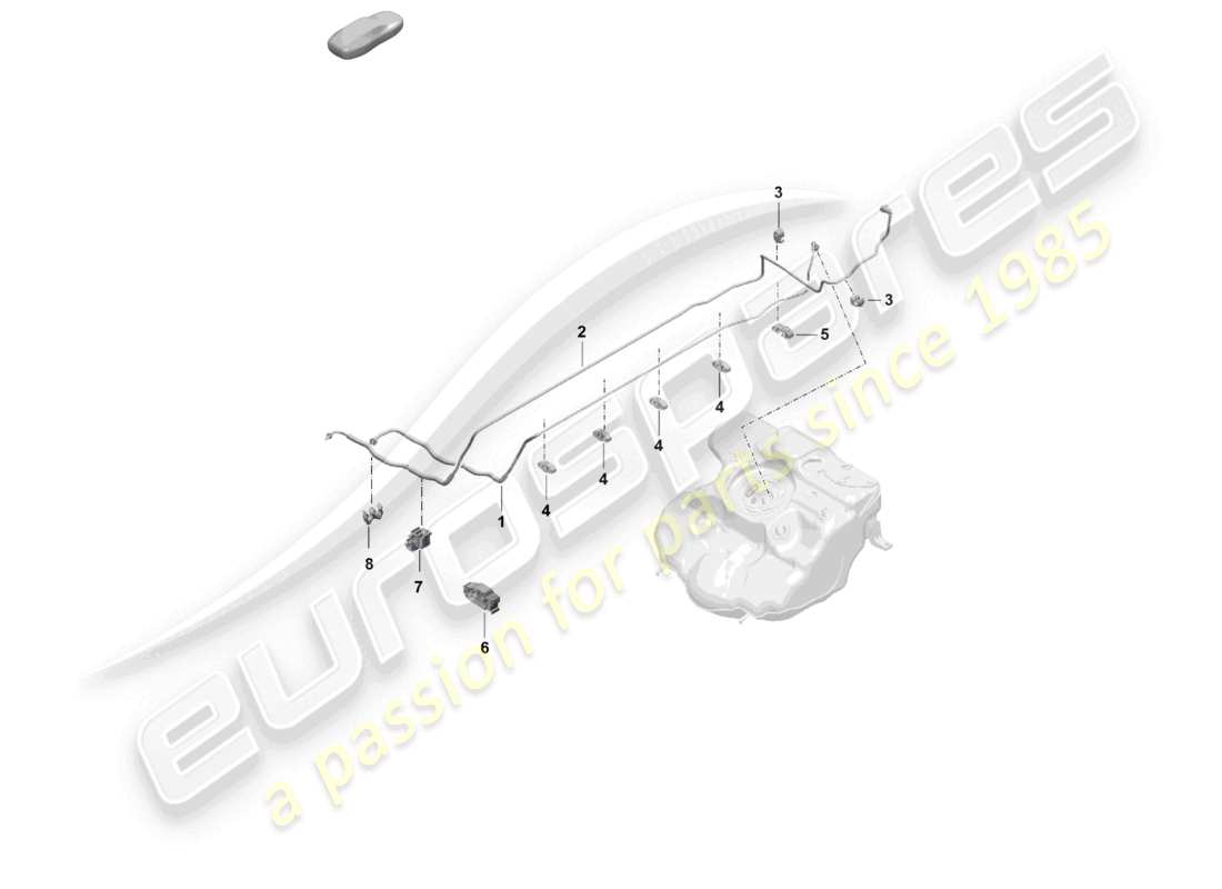 porsche 2018 (718 cayman) fuel line front fuel supply system parts diagram
