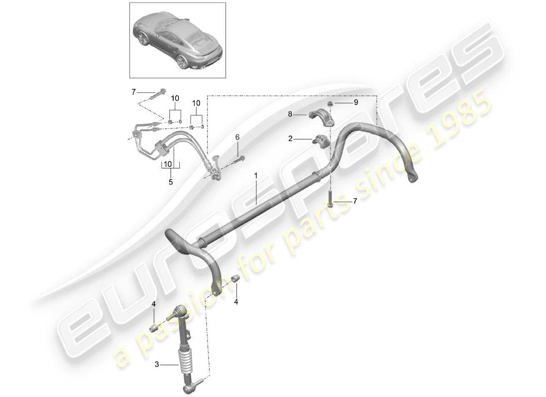porsche 2019 (991-2 turbo) stabilizer part diagram