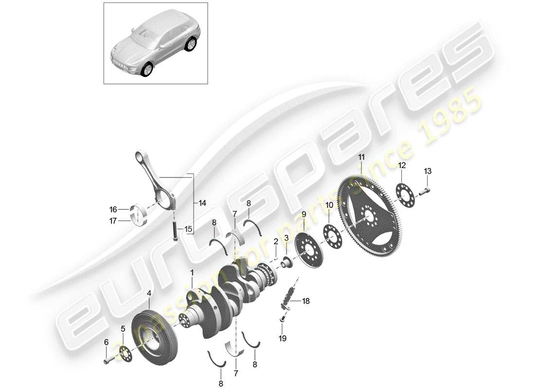 porsche 2016 (macan) crankshaft part diagram