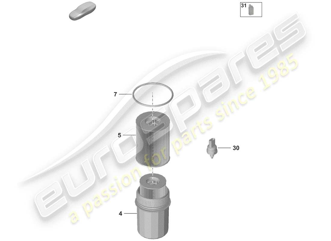 porsche 2020 (992-1) oil filter part diagram