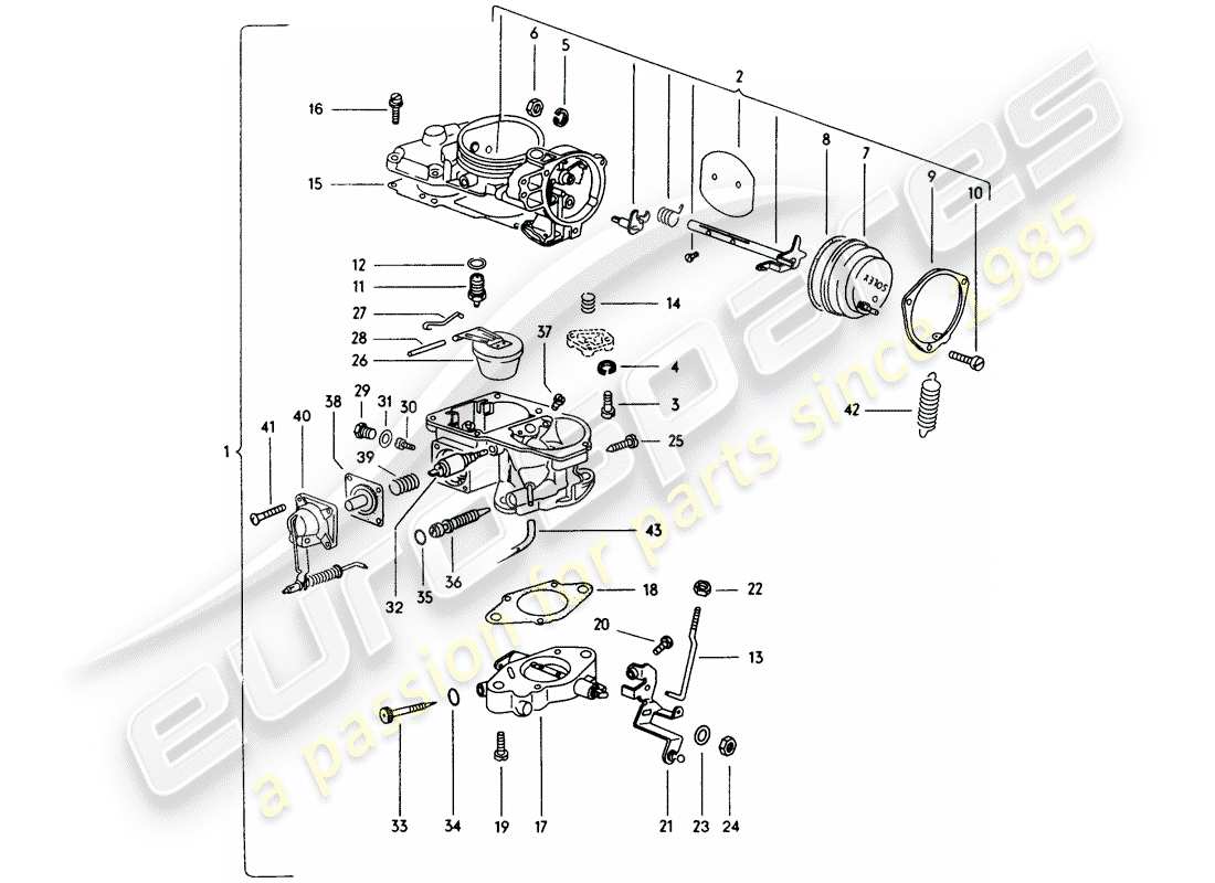 porsche 1974 (914) carburetor part diagram