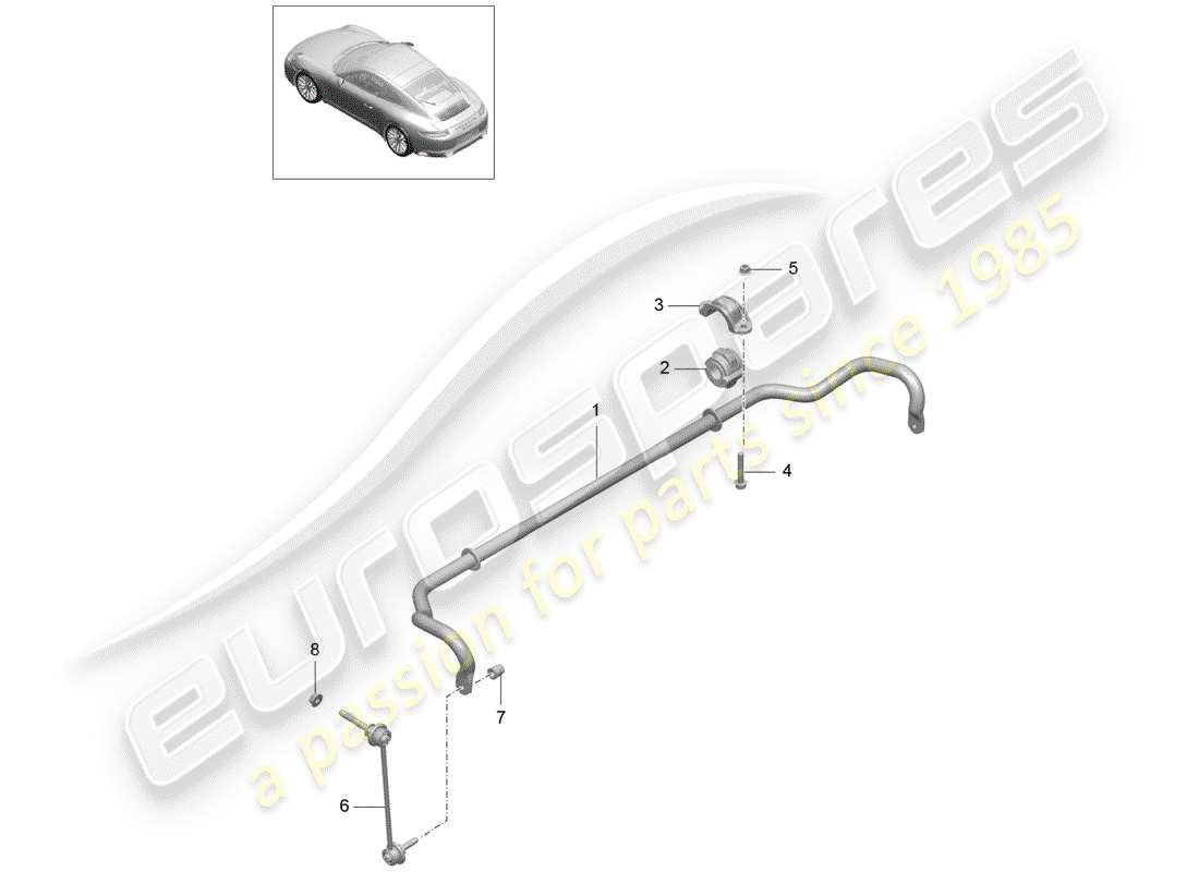 porsche 2018 (991-2) stabilizer parts diagram
