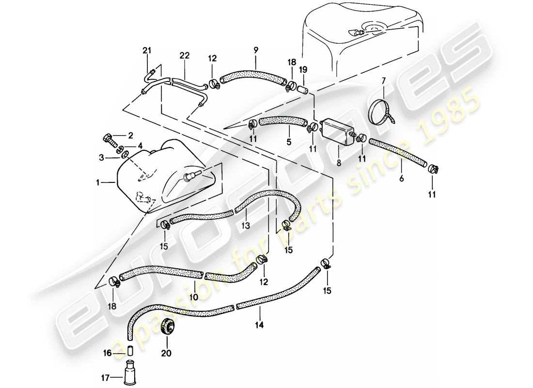 porsche 1984 (911) tank ventilation parts diagram