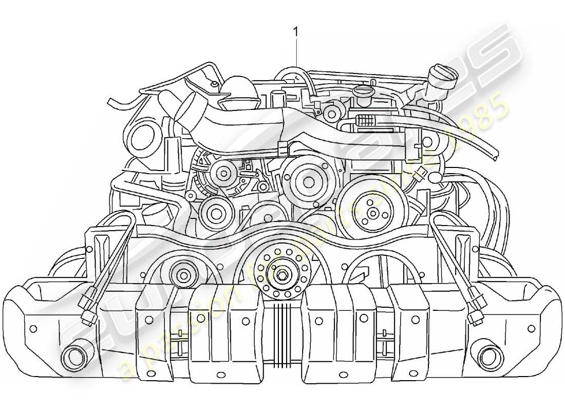 porsche 2003 (996 turbo / gt2) replacement engine - - - ready for installation - only - included - fuel radiator part diagram