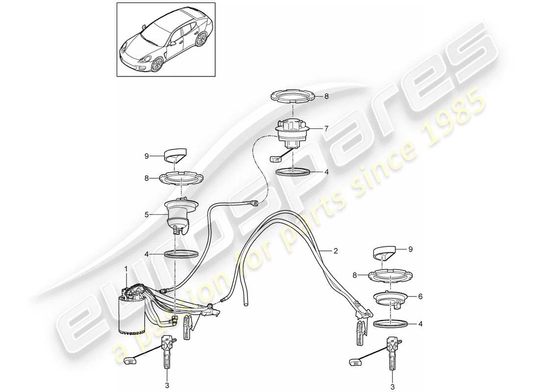 porsche 2011 (panamera 970) fuel tank part diagram