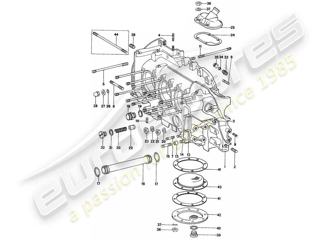 porsche 1974 (914) crankcase part diagram