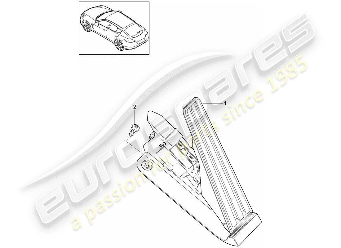 porsche panamera 970 (2012) pedals parts diagram
