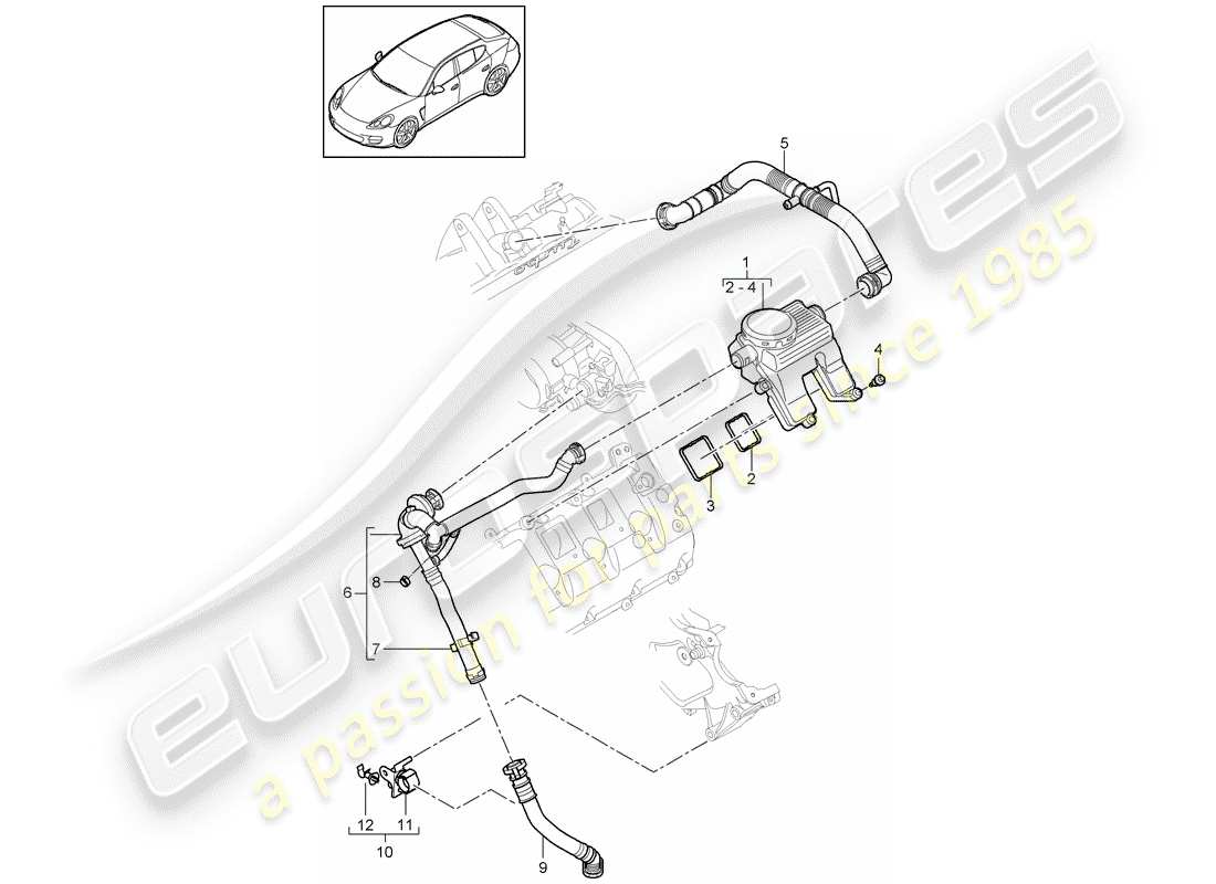 porsche 2013 (panamera 970) crankcase parts diagram