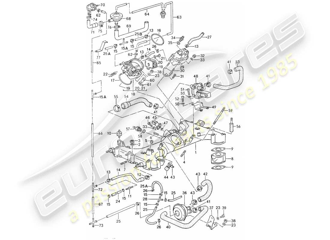 porsche 1990 (964) k-jetronic parts diagram