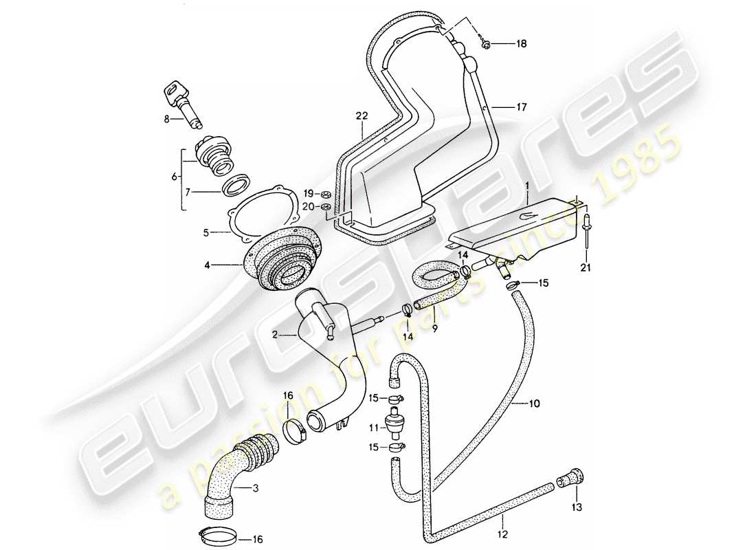 porsche 1993 (968) filler neck parts diagram