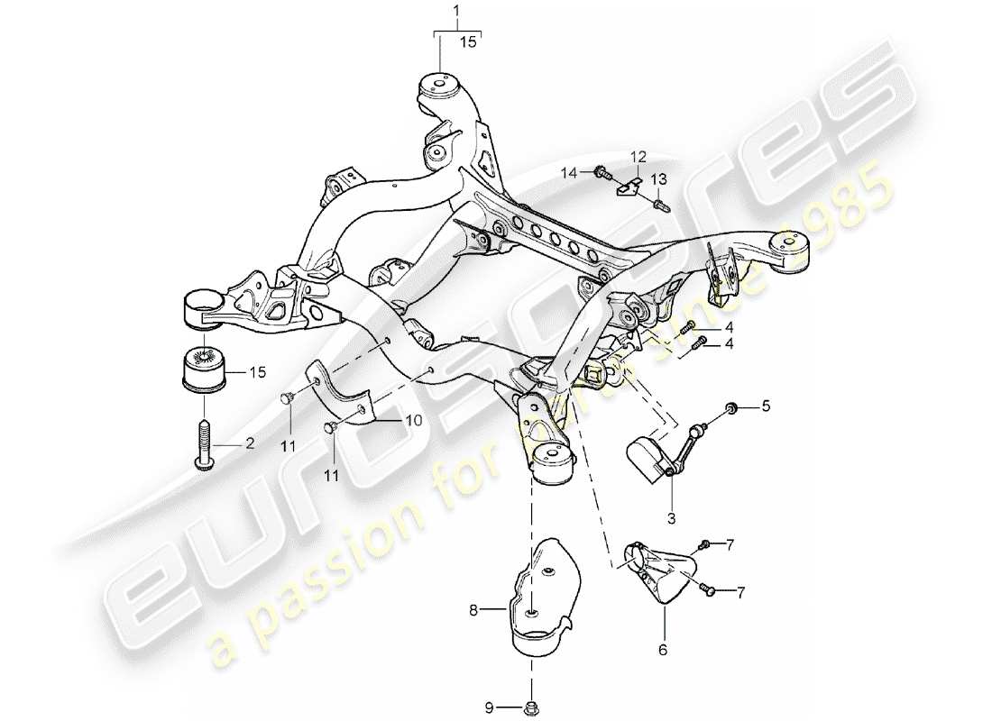 porsche 2003 (cayenne e1 9pa) rear axle part diagram