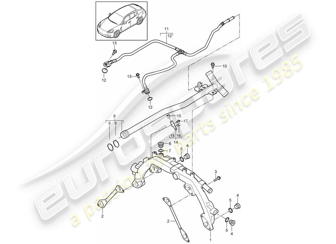 porsche 2013 (panamera 970) water cooling 1 parts diagram