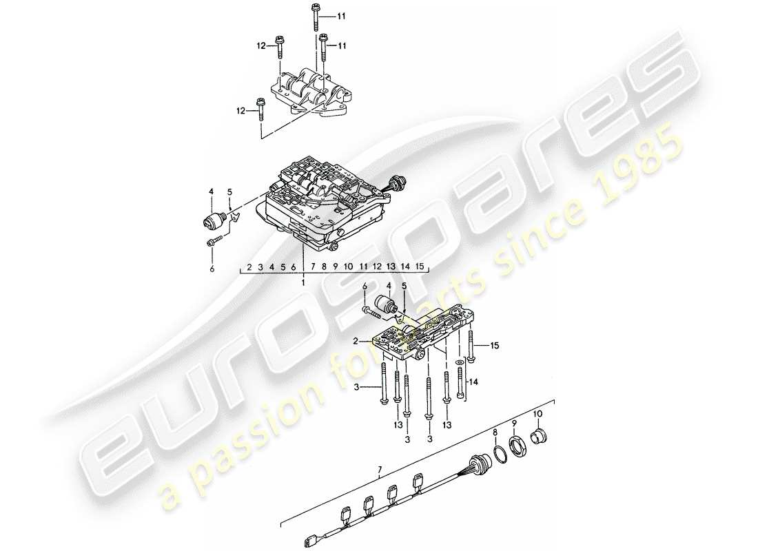 porsche 1994 (968) tiptronic - switch unit - solenoid valve parts diagram