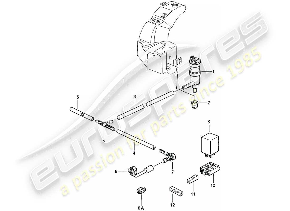 porsche 1979 (924) headlight washer system - d - mj 1979>> part diagram