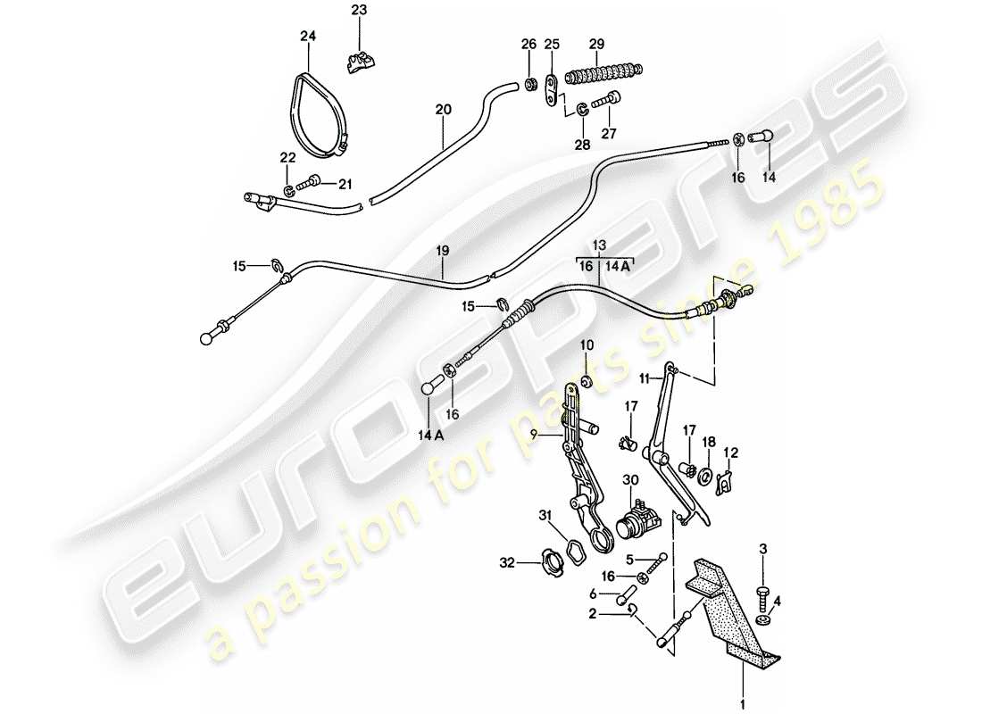 porsche 1981 (928) throttle control part diagram