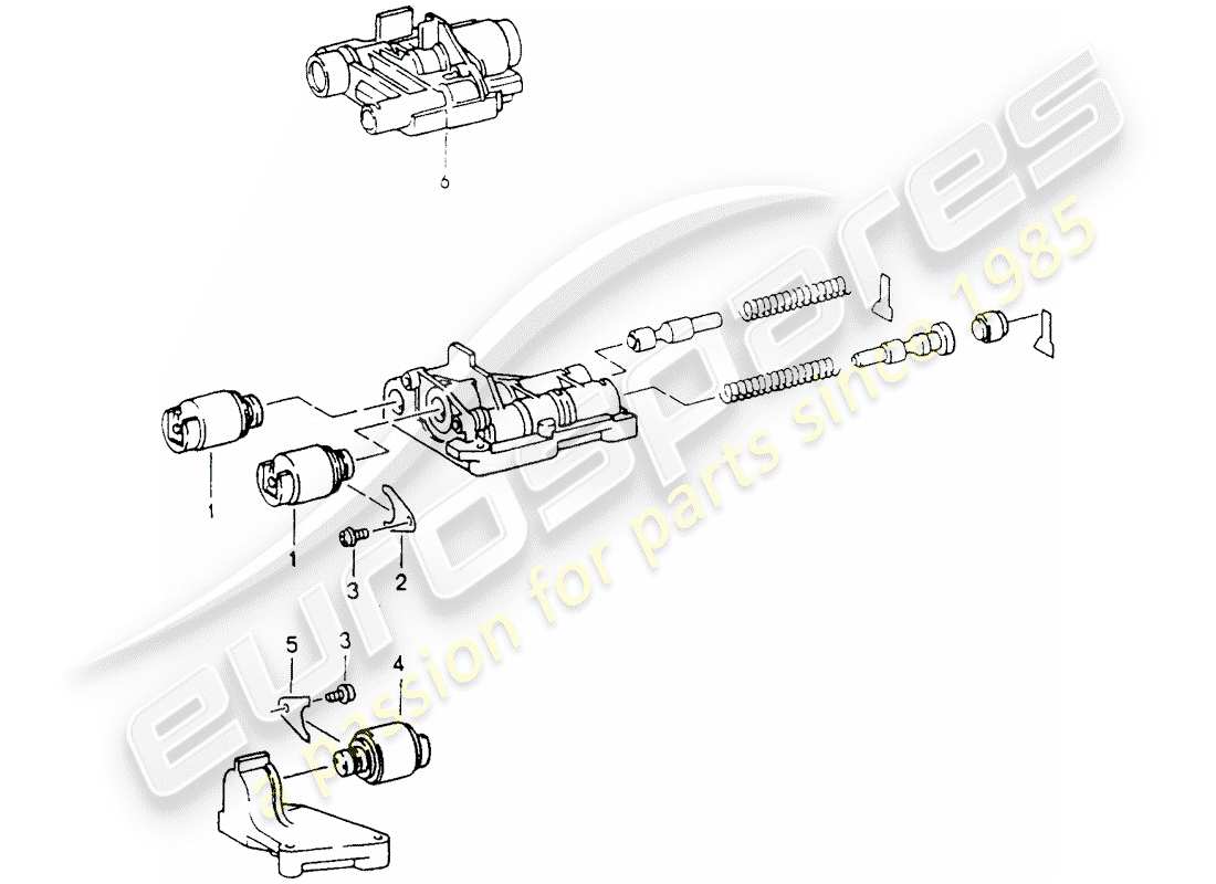 porsche 1994 (964) tiptronic - solenoid valve parts diagram
