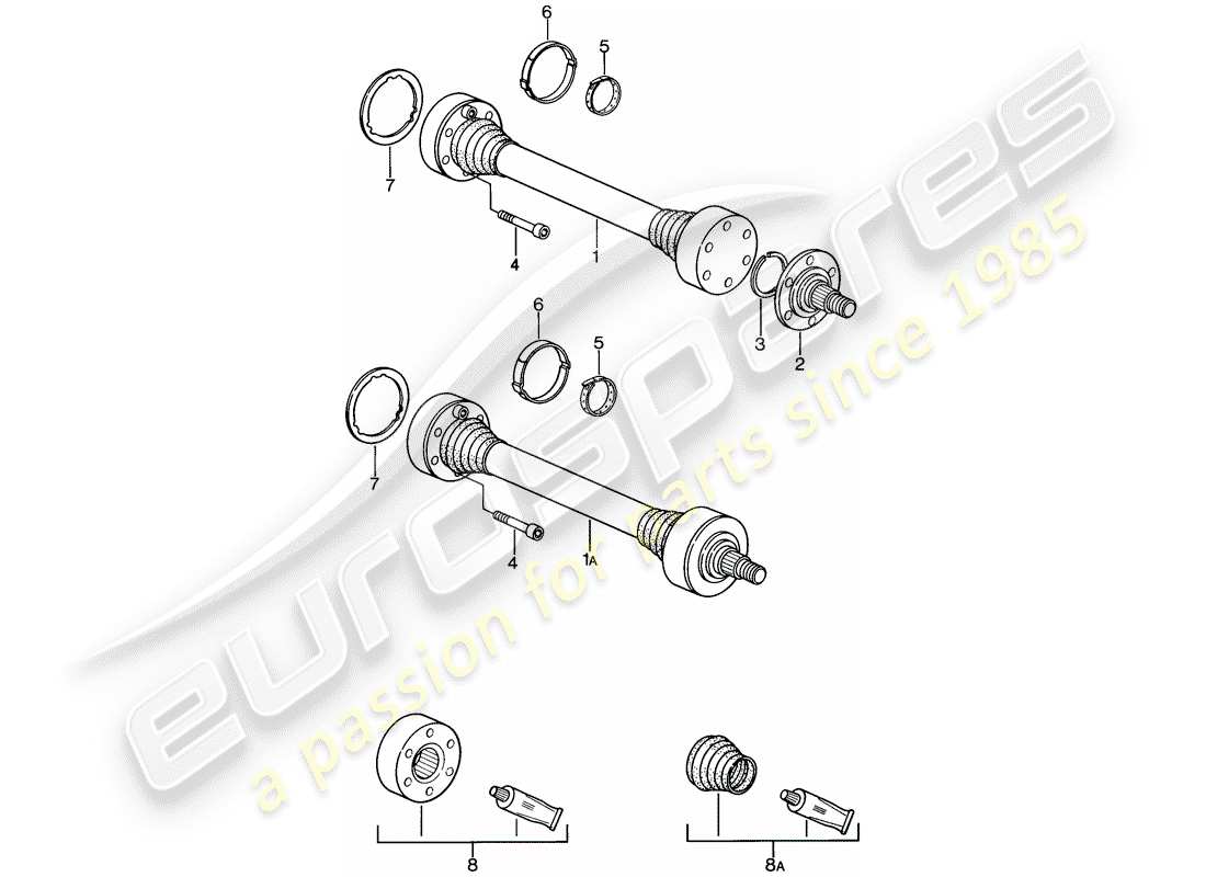 porsche 1981 (928) drive shaft part diagram