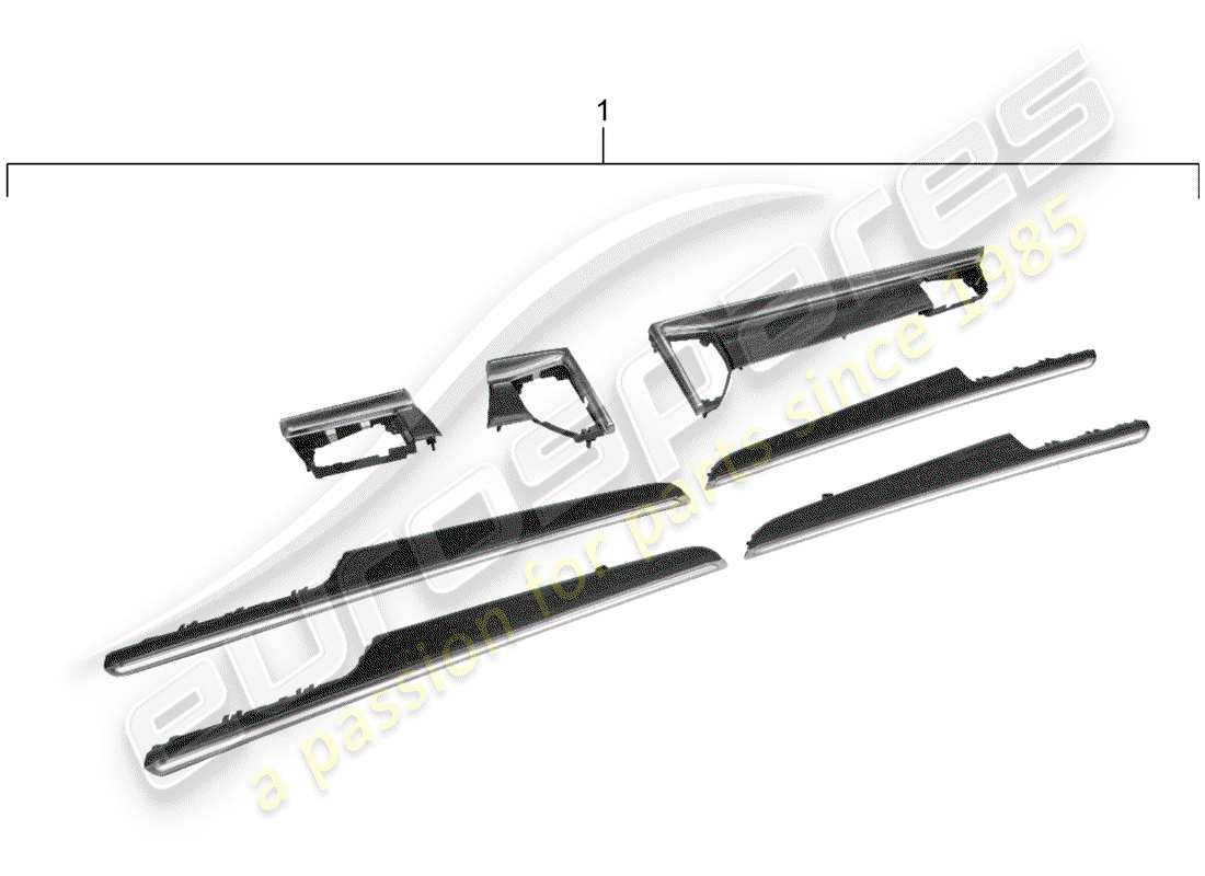 porsche 2016 (tequipment macan) trim for dash panel part diagram