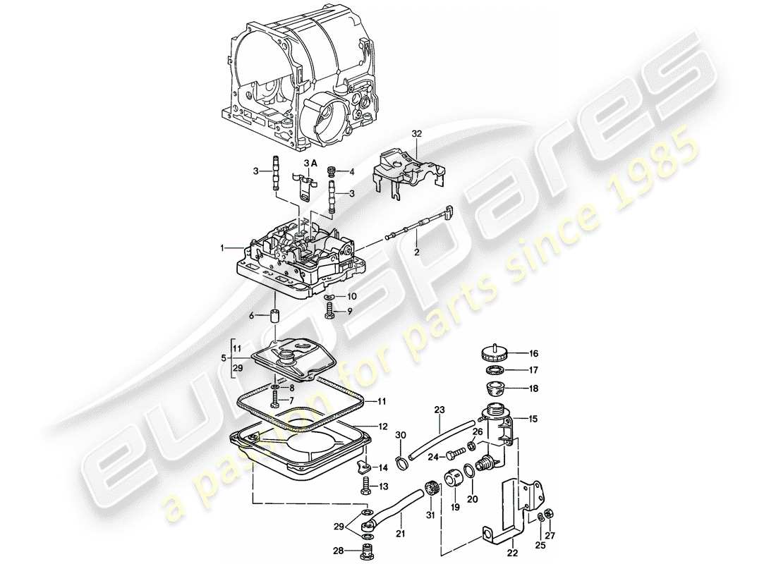 porsche 1982 (928) shift-valve body - automatic transmission part diagram