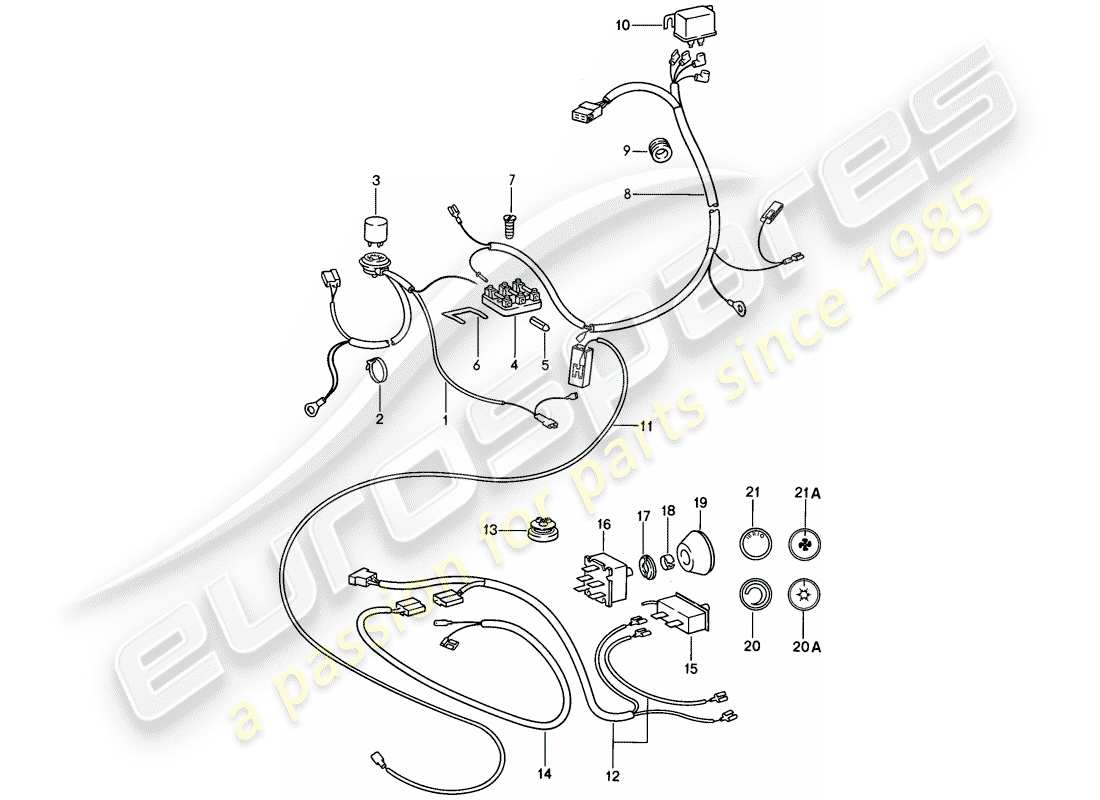 porsche 1984 (911) electrical components - for - air conditioner parts diagram