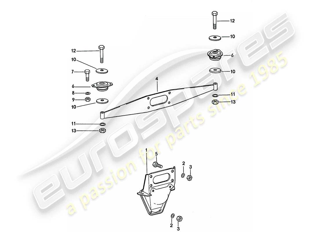 porsche 1977 (911) engine suspension part diagram
