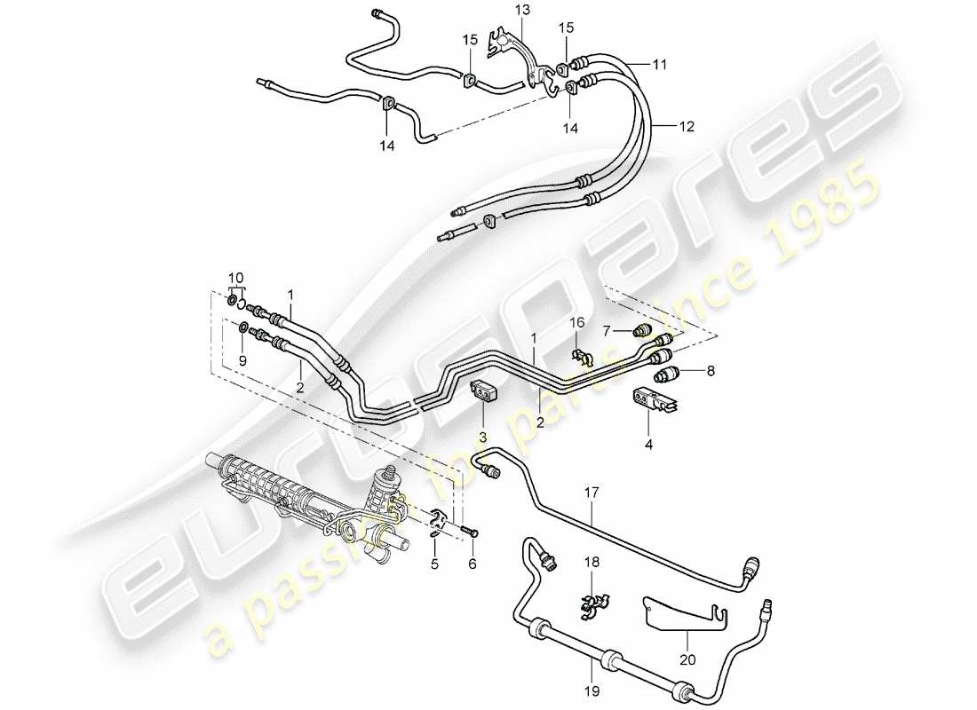 porsche 2008 (987 boxster) power steering parts diagram