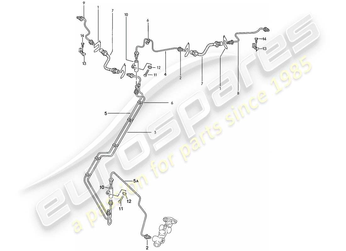porsche 1979 (924) brake lines parts diagram