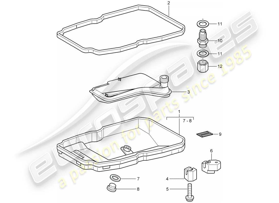 porsche 2009 997-2 turbo / gt2 tiptronic part diagram