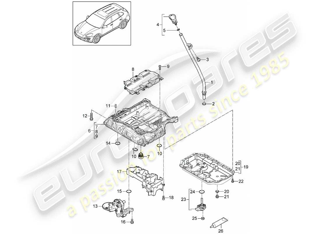 porsche 2014 (cayenne e2 92a) oil-conducting housing part diagram