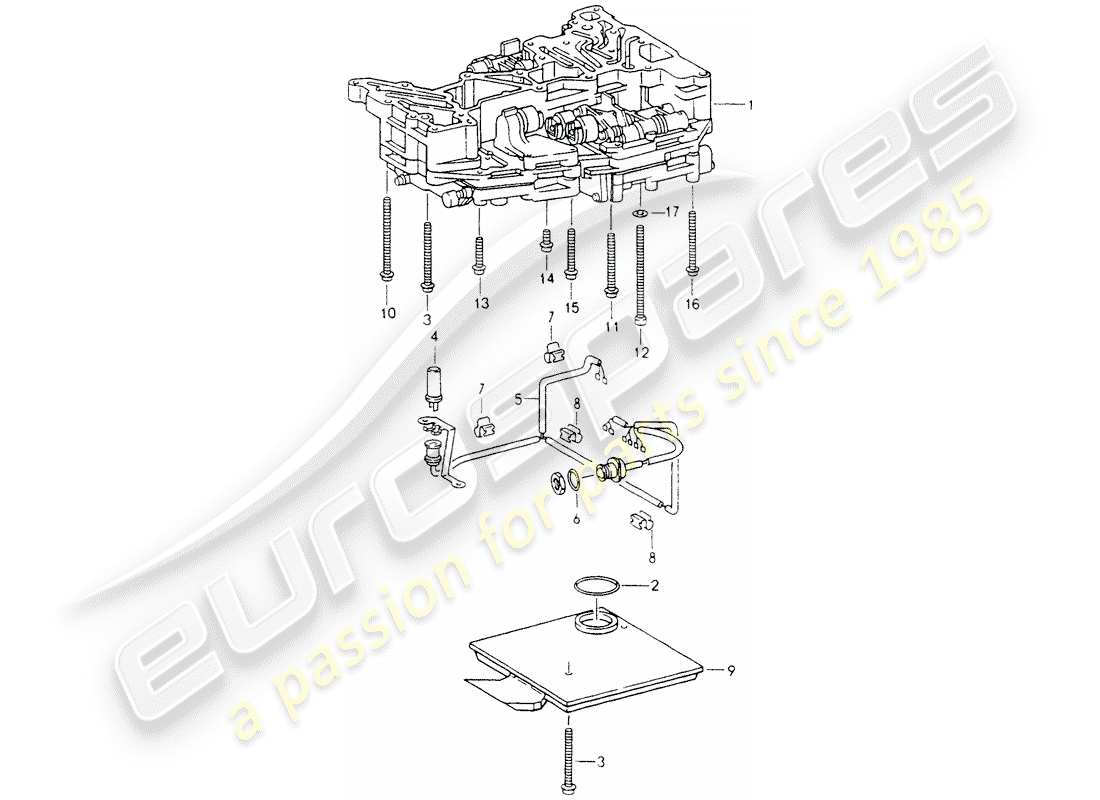 porsche 1994 (964) tiptronic - oil strainer - inductive sender - fasteners - for - switch unit part diagram