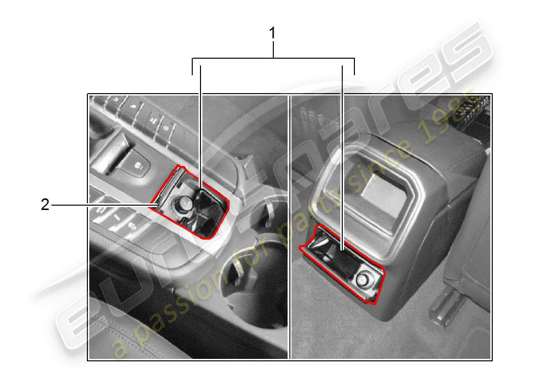 porsche 2016 (tequipment macan) smoker package part diagram