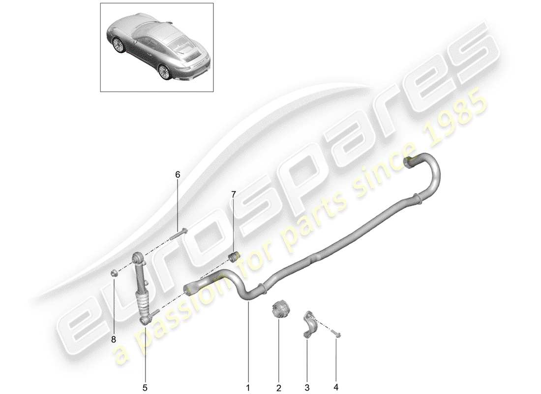 porsche 2018 (991-2) stabilizer parts diagram