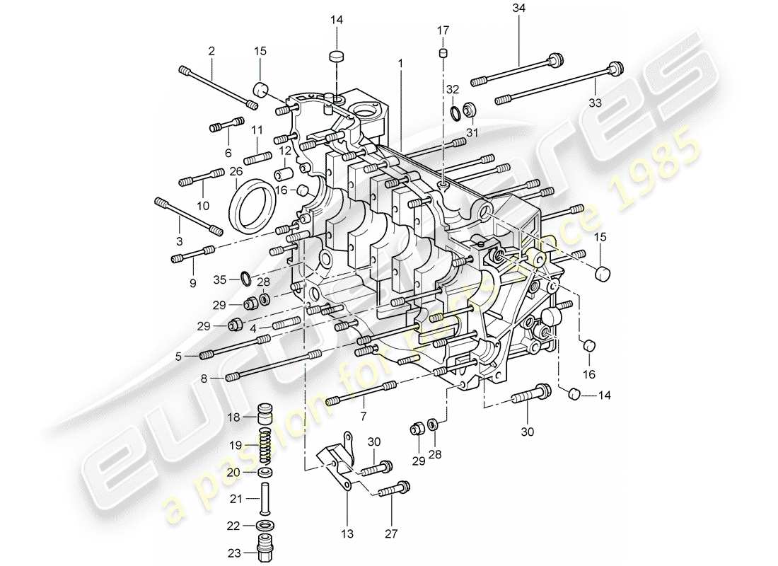 porsche 2009 997-2 turbo / gt2 crankcase part diagram
